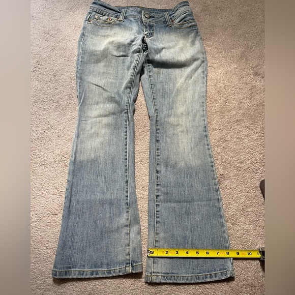 “American Eagle” Light Blue Stretch Denim Faded Jeans- Size: 4 Short - Picture 9 of 11